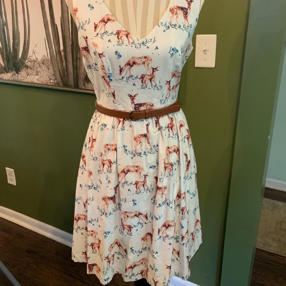 ModCloth deer print a line dress